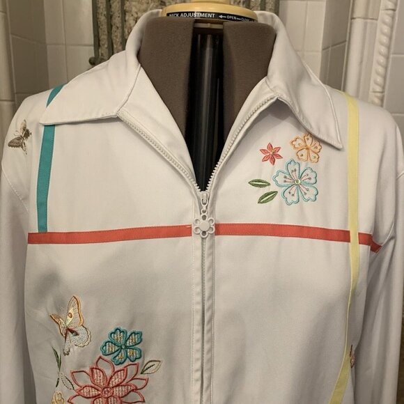 Alfred Dunner. Size 16W. Embroidered Beaded Unlined Zip Up Jacket. B72. - Picture 2 of 7